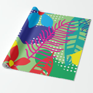 Colourful flowers background wrapping paper