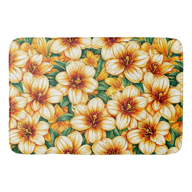 Colourful flowers bath mat (Front)