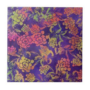 Colourful Flowers - Beautiful Garden - Purple Ceramic Tile