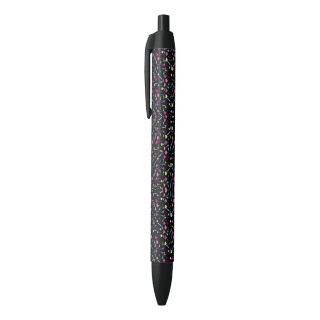 Colourful Flowers     Black Ink Pen (Top (Vertical))