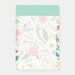 Colourful flowers Blue sky colour block Girly Post-it Notes
