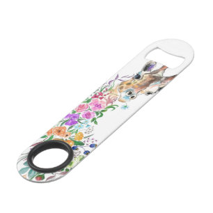 Colourful Flowers Bouquet Giraffe Bar Key
