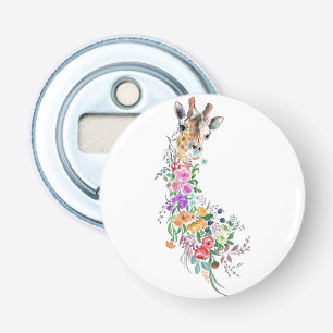 Colourful Flowers Bouquet Giraffe Bottle Opener