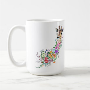 Colourful Flowers Bouquet Giraffe Coffee Mug Sprin