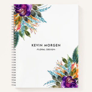 Colourful flowers bouquet notebook
