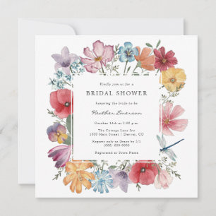 Colourful Flowers Bridal Shower Invitation