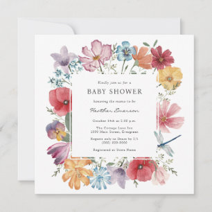 Colourful Flowers Bridal Shower Invitation