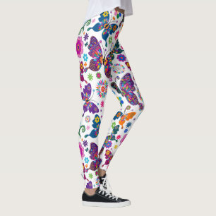 Colourful Flowers & Butterflies Leggings