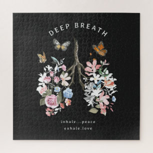 Colourful flowers, butterflies, lungs illustration jigsaw puzzle