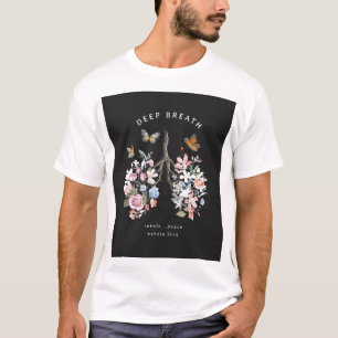 Colourful flowers, butterflies, lungs illustration T-Shirt