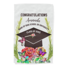 Colourful Flowers Butterfly Graduation Personalise