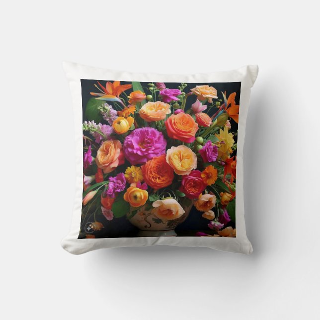 Colourful flowers  cushion (Front)
