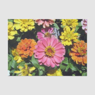 Colourful Flowers Custom 10lb Tissue Paper, White Paper