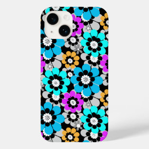 Colourful flowers daisies Blue Turquoise Purple  Case-Mate iPhone 14 Case