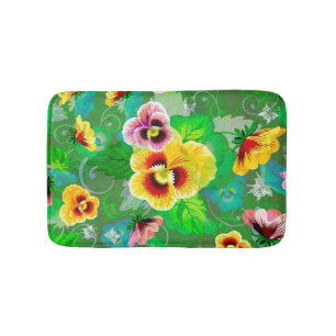 Colourful Flowers Design Bath Mat