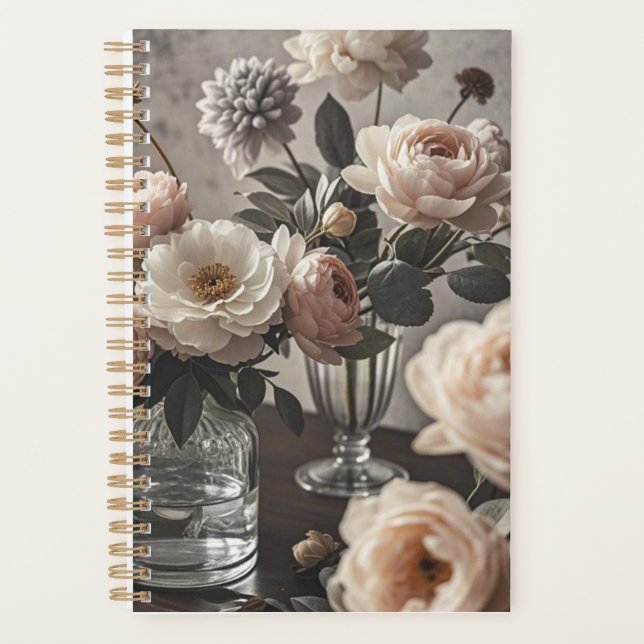 Colourful flowers Elegant vintage-inspired floral  Planner (Front)