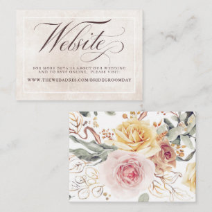Colourful Flowers Elegant Wedding Website Enclosure Card