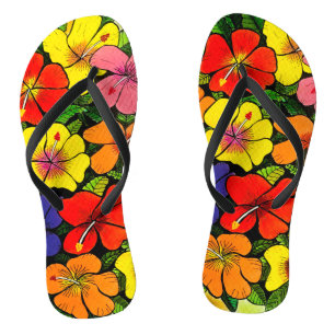  Colourful Flowers Flip Flops