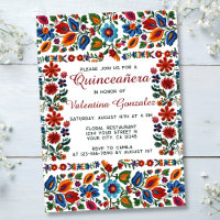 Colourful Flowers Floral Folk Art Quinceanera Part