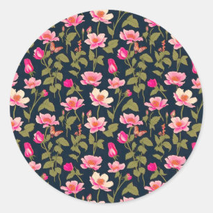 Colourful Flowers-Floral Pattern 22 - Sticker
