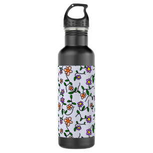 Colourful Flowers, Floral Pattern, Greenery, Boho 710 Ml Water Bottle