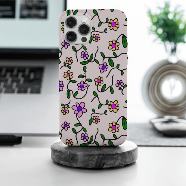 Colourful Flowers, Floral Pattern, Greenery, Boho iPhone Case (Creator Uploaded)
