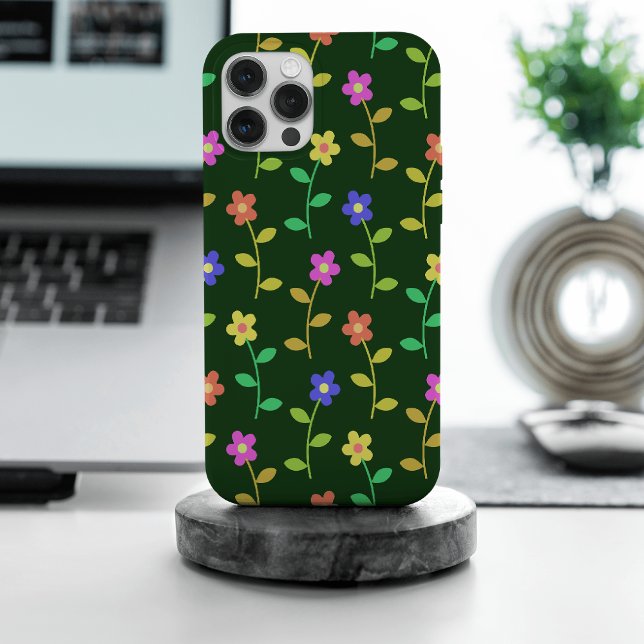 Colourful Flowers, Floral Pattern, Greenery, Boho iPhone Case (Creator Uploaded)