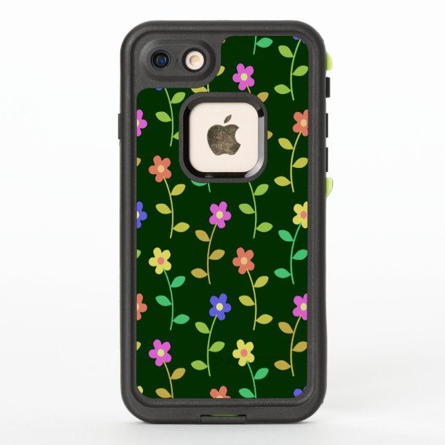 Colourful Flowers, Floral Pattern, Greenery, Boho LifeProof iPhone Case (Back)