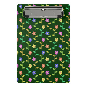 Colourful Flowers, Floral Pattern, Greenery, Boho Mini Clipboard