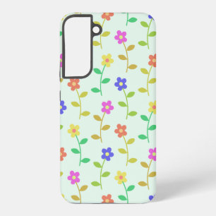 Colourful Flowers, Floral Pattern, Greenery, Boho Samsung Galaxy Case