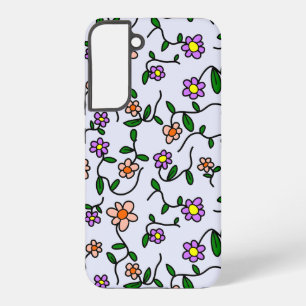 Colourful Flowers, Floral Pattern, Greenery, Boho Samsung Galaxy Case