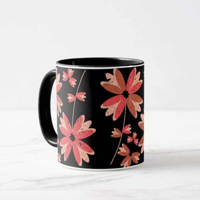 Colourful Flowers Floral Pattern  Mug (Front Left)