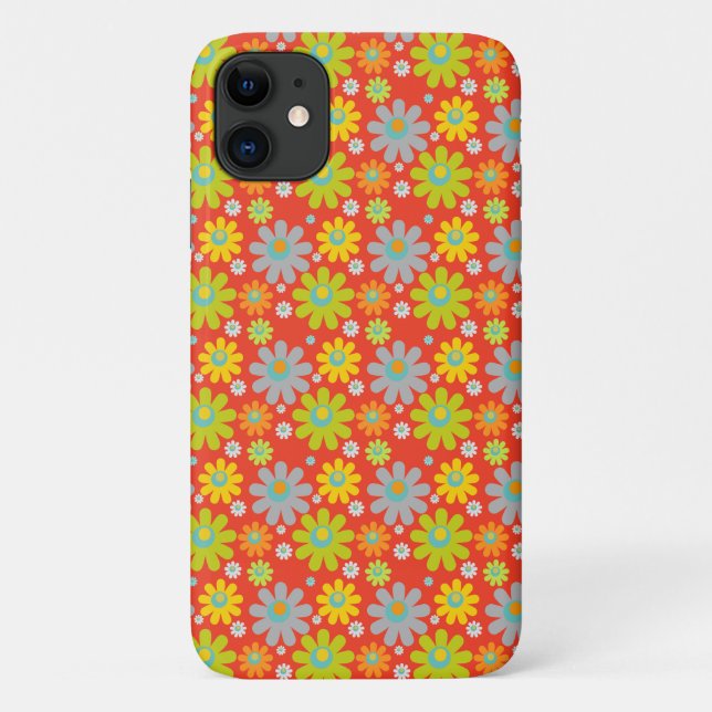 Colourful Flowers, Floral, Pattern Of Flowers Case-Mate iPhone Case (Back)