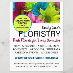 Colourful Flowers, Floristry Flyer