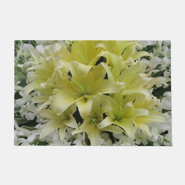 colourful+ flowers,     garden+ gnome,     calla+ doormat (Front)