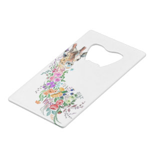 Colourful Flowers Giraffe Bottle Opener