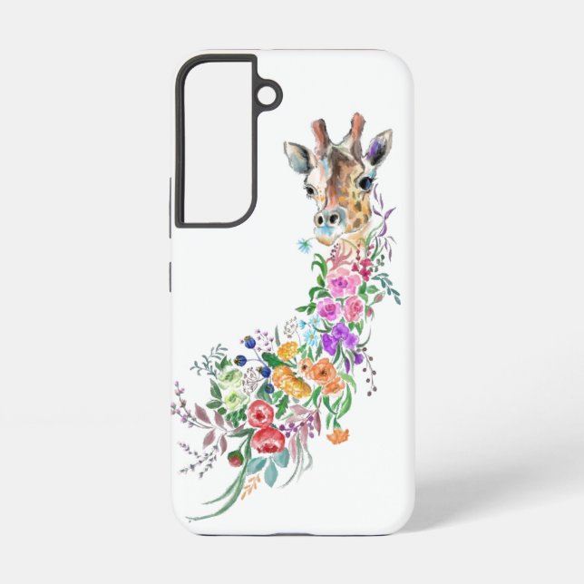 Colourful Flowers Giraffe Samsung Galaxy S22 Case (Back)