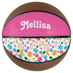 Colourful Flowers Girly Custom  Basketball