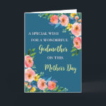 Colourful Flowers Godmother Happy Mother's Day Card<br><div class="desc">Happy Mother's Day card for godmother with vibrant and colourful watercolor flowers with heartfelt verse.</div>