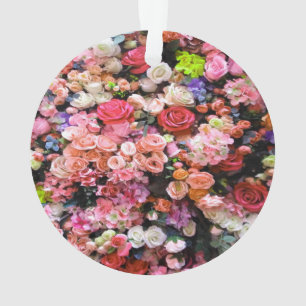 Colourful Flowers in Bloom Floral Bouquet Ornament