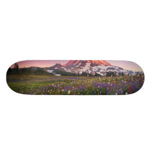 Colourful Flowers in Rainier National Park Skateboard