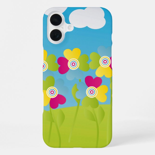 Colourful flowers iPhone case (Back)