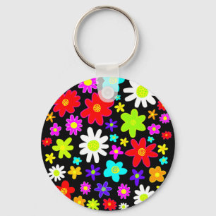 Colourful Flowers Key Ring