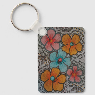 Colourful Flowers Key Ring