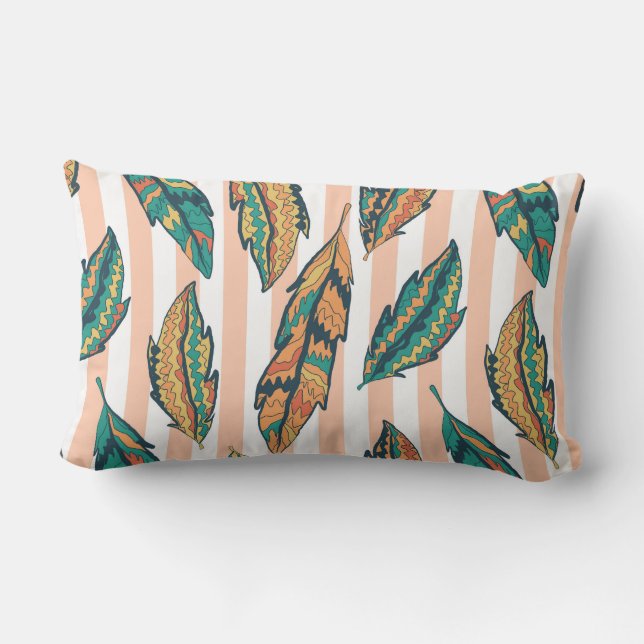 Colourful flowers Lumbar Pillow (Back)