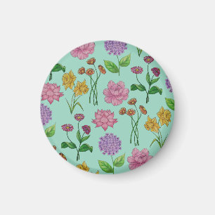 Colourful flowers magnet