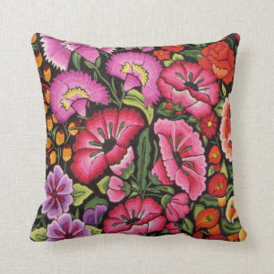 colourful flowers, mexican style cushion