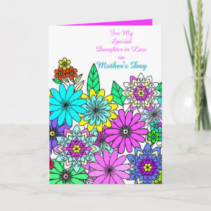 Colourful Flowers Mother's Day Daughter in Law   Card