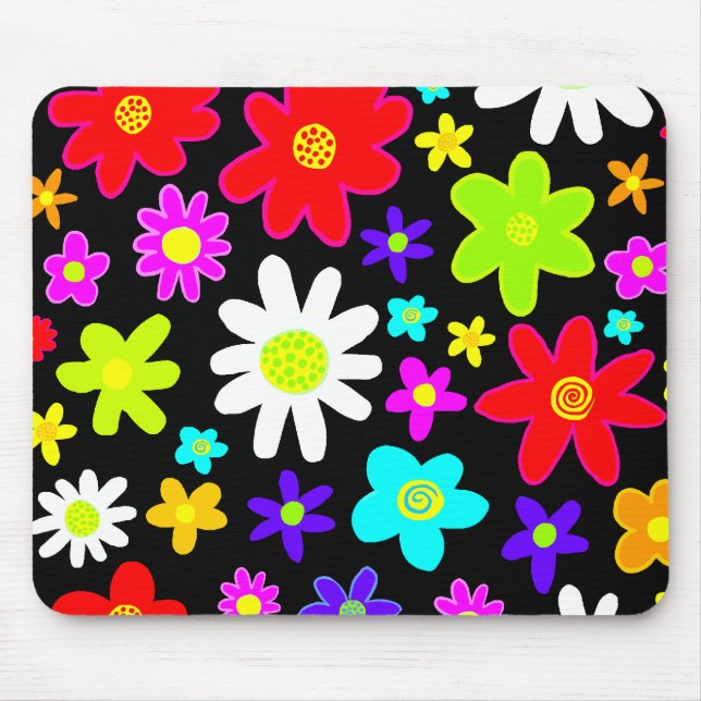 Colourful Flowers Mouse Pad (Front)