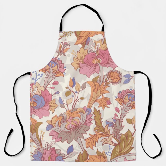 Colourful flowers on a light backdrop. Gentle seam Apron (Front)